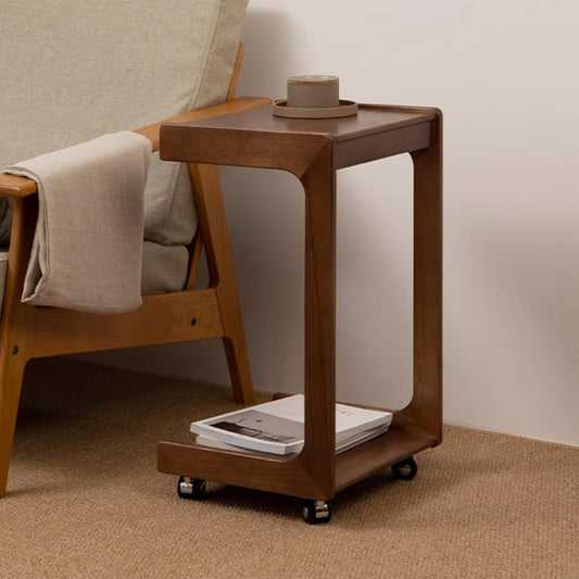 Wooden C-shape side Table for Sofa