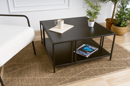 Black Coffee Table For Living Room, Central Coffee Table