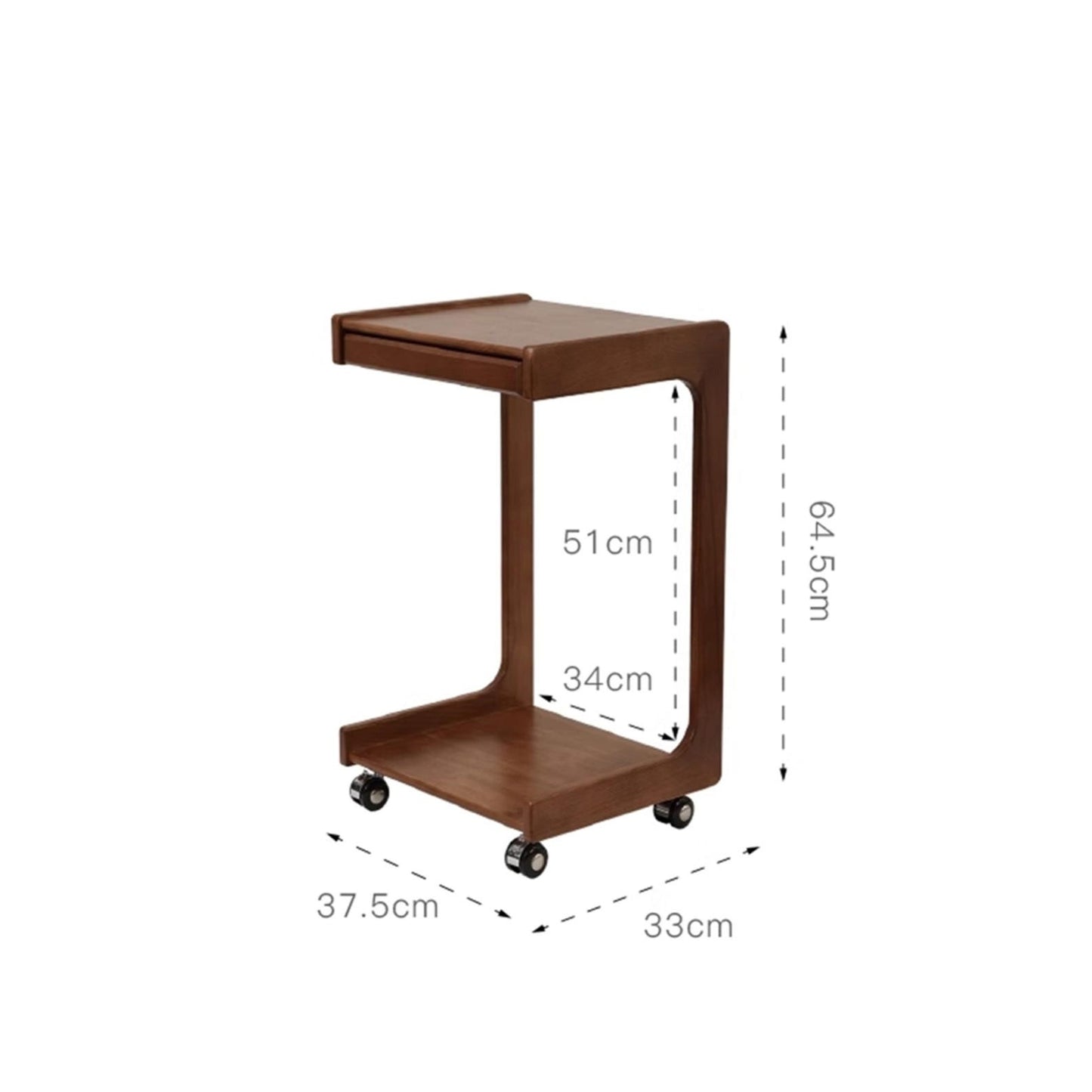 Wooden C-shape side Table for Sofa