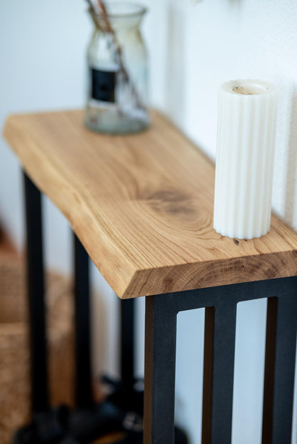Live Edge Console Table with Shelf