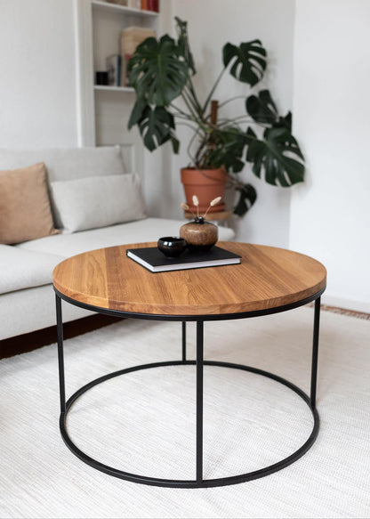 Round Coffee Table Made from Natural Wood