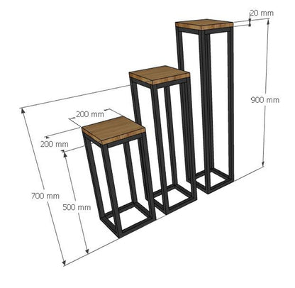 Modern Metal and Wood Plant Stand