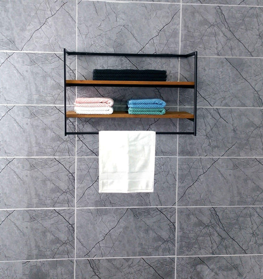 Wall Mounted Towel Rack With Drying Bar
