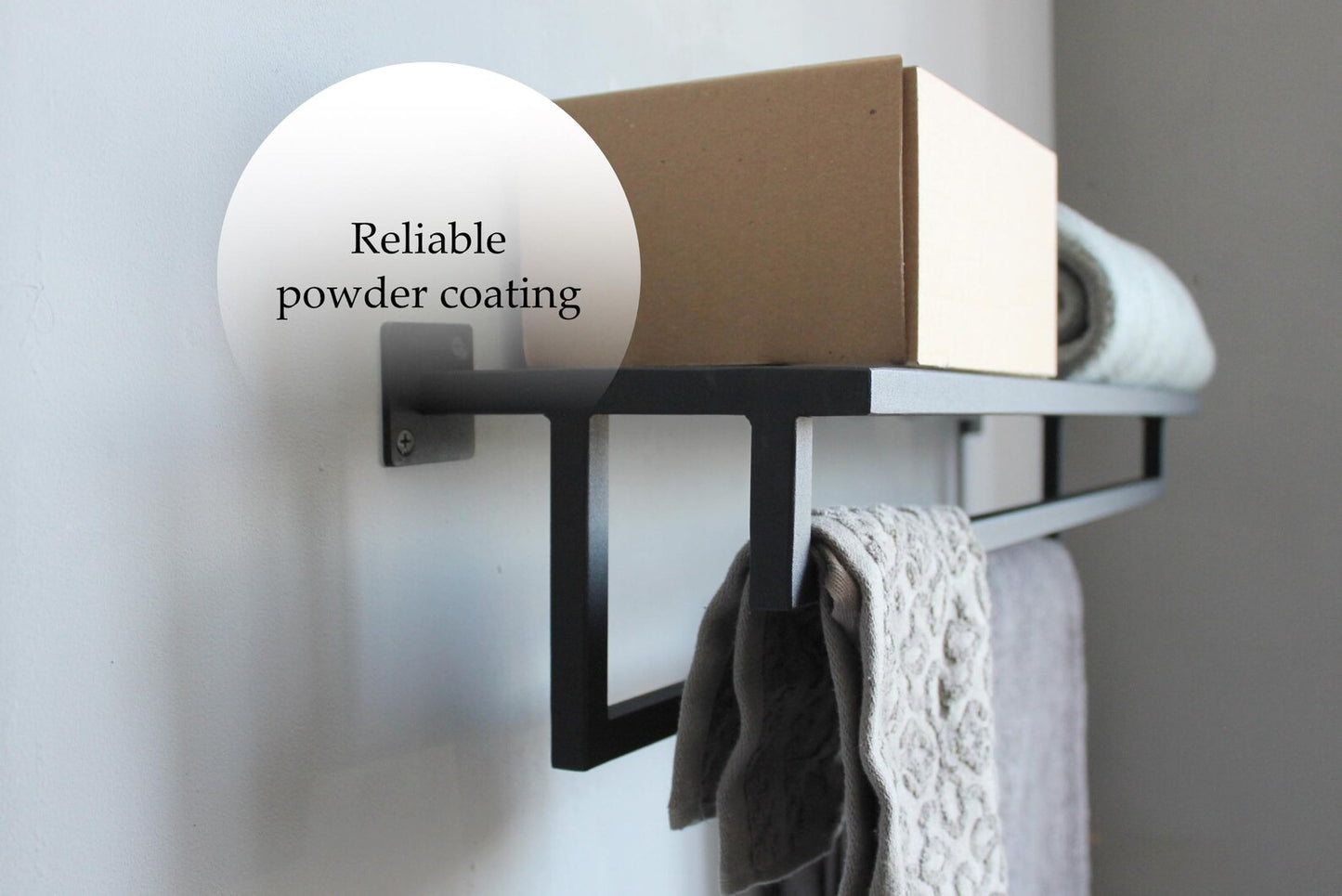 Bathroom Towel Rack, Towel Holder, Wall Mount Metal Towel Storage,