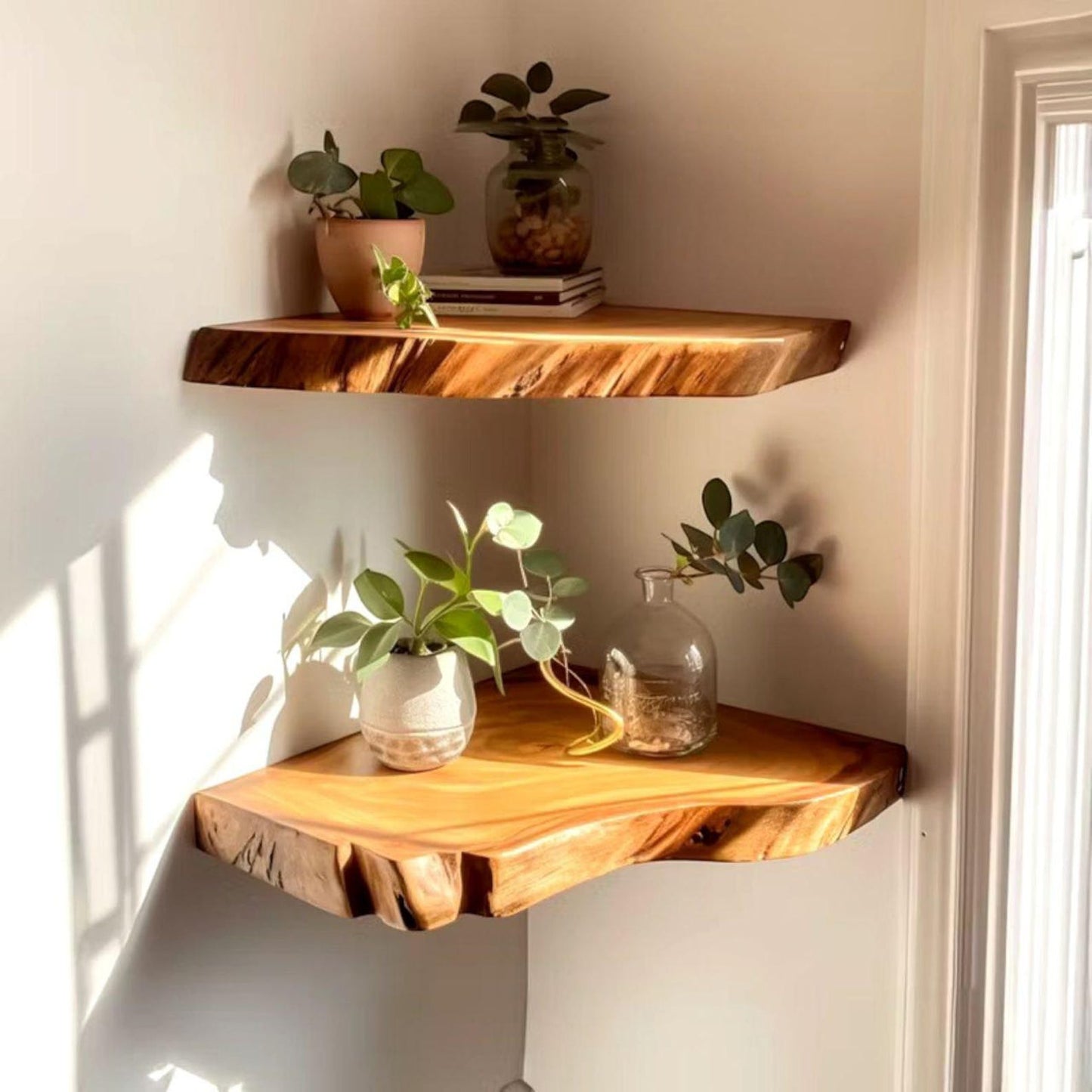 Corner Shelves- Space Saving Wall Storage for Living Room