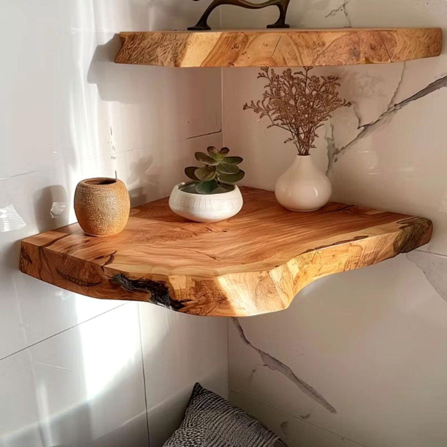 Corner Shelves- Space Saving Wall Storage for Living Room