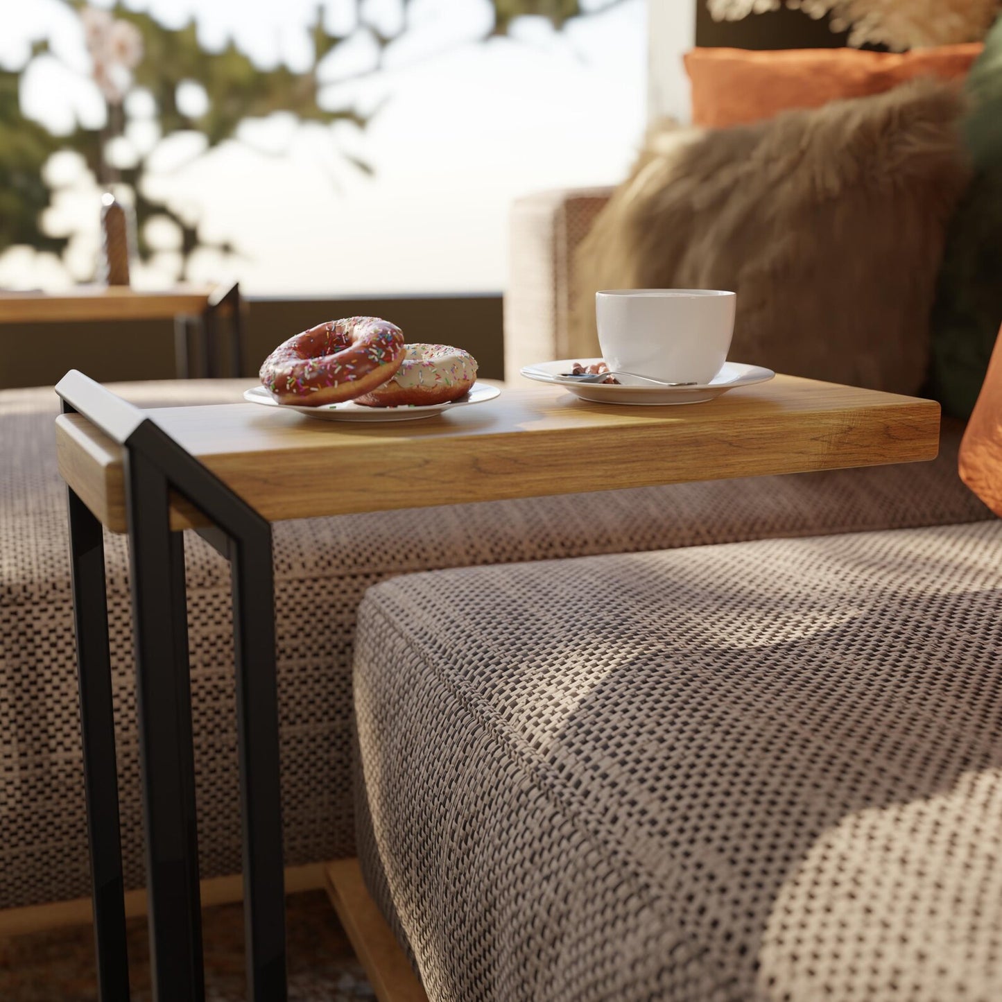 C-Shaped Snack Table
