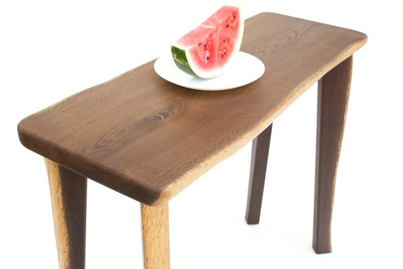 Live Edge Sheesham Wood Desk with Matching Bench – Handmade Solid Wood Office Furniture, Rustic Modern Workstation Set