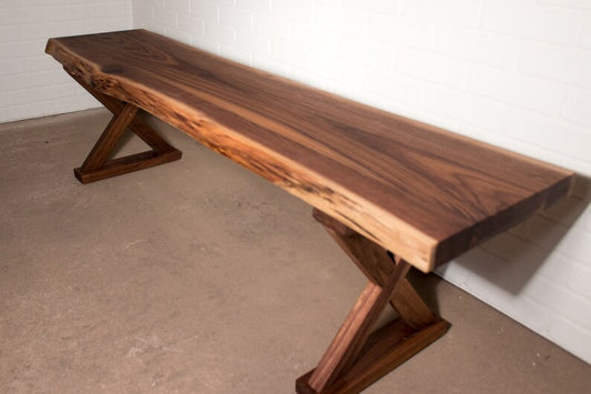 Farmhouse Dining Bench, Live Edge sheesham Bench, Live Edge Wood Bench, Custom Wood Dining Bench