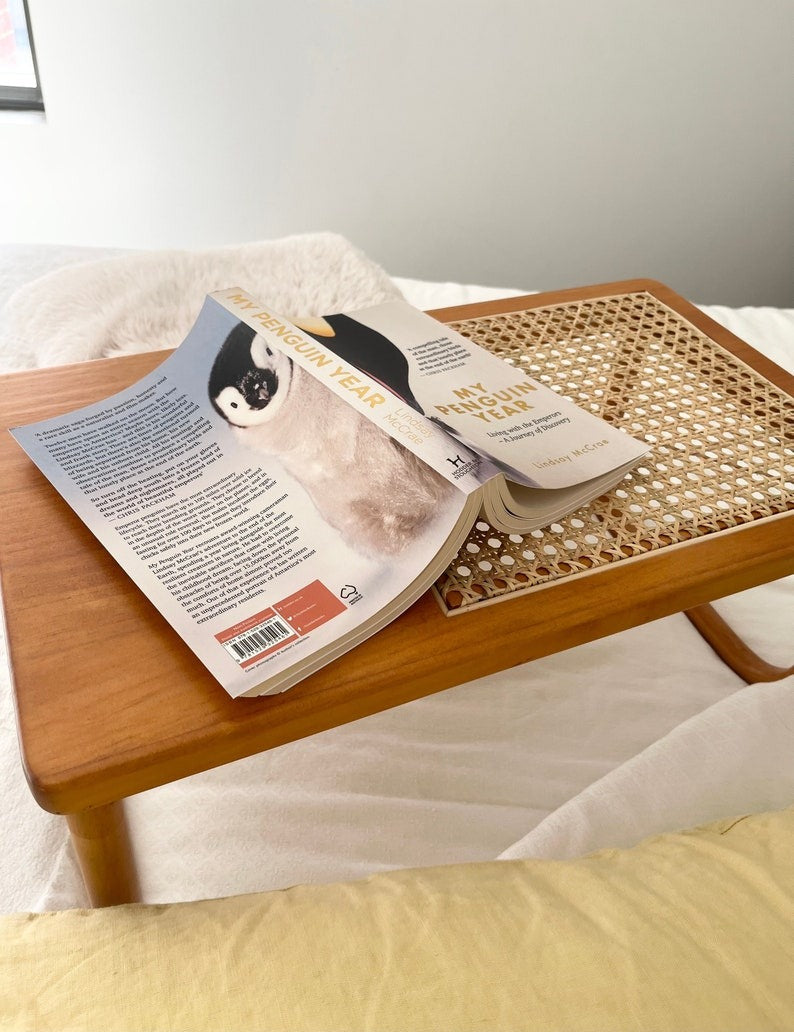 Retro Handcrafted Rattan Bed Tray Table/ Table Tray/ Bed Station