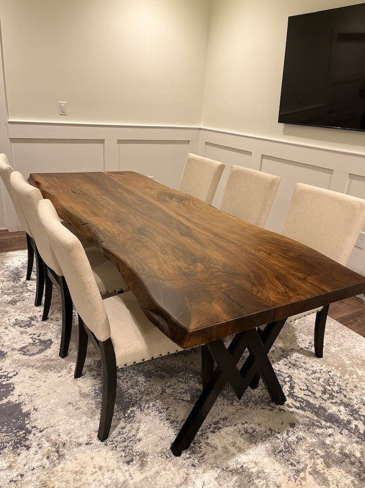 Sheesham Wood Dining Table – High-Quality Rustic Solid Wood Table | Custom Handmade Kitchen & Dining Room Table