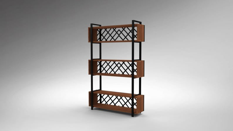 Wood & Metal Modern Bookshelf