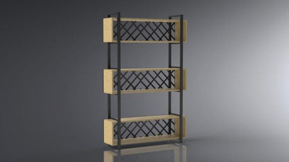 Wood & Metal Modern Bookshelf