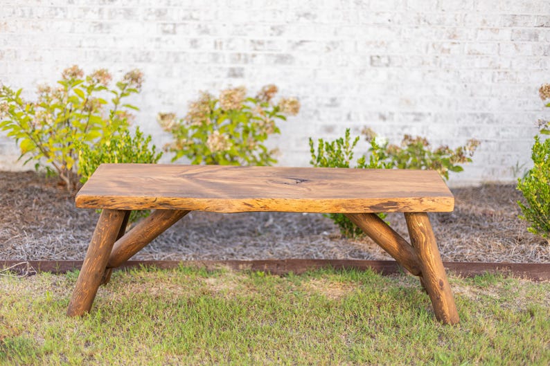 Rustic Log Bench | Solid Wood Entryway Bench | Handcrafted Furniture Live Edges