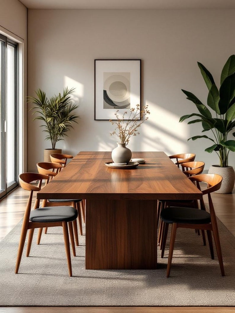 Handmade Live Edge Sheesham Dining Table | Modern Solid Wood