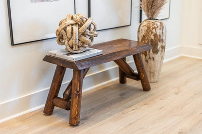 Rustic Log Bench | Solid Wood Entryway Bench | Handcrafted Furniture Live Edges