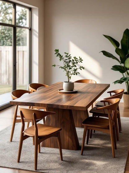 Handmade Live Edge Sheesham Dining Table | Modern Solid Wood