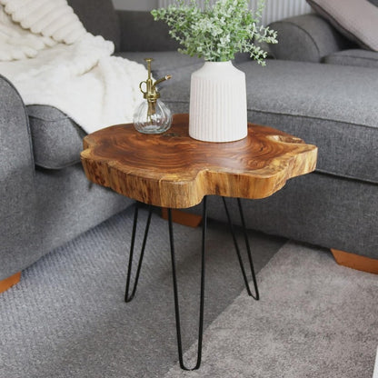 Live Edge Sheesham Coffee Table Set (Individual Tables Available) | Rustic Side Tables