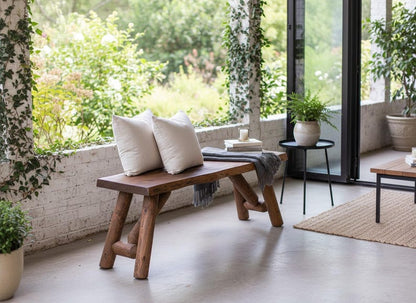 Rustic Log Bench | Solid Wood Entryway Bench | Handcrafted Furniture Live Edges