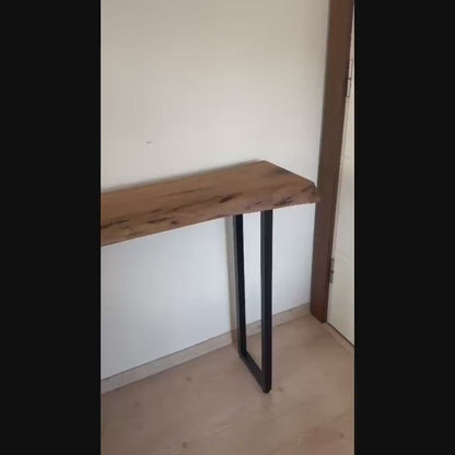 Handmade Natural Wood Console Table – Rustic Log Entryway & Hallway Table – Solid Wood Rustic Furniture