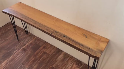 Live Edge Sofa Table – Handmade Natural Wood Console & Rustic Entryway Table