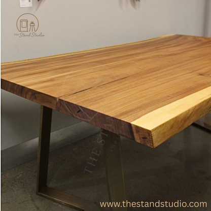 Custom Live Edge Sheesham Dining Table – | Handcrafted Rustic Dine Table for Home, Café & Modern Interiors