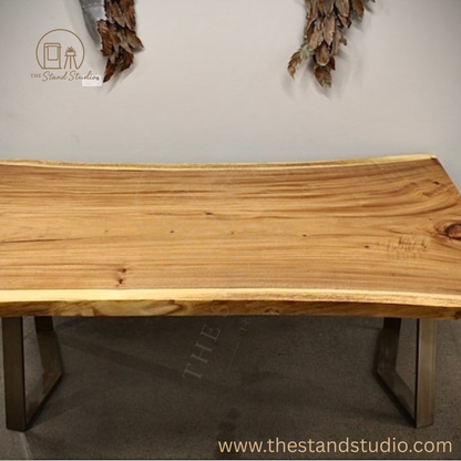 Custom Live Edge Sheesham Dining Table – | Handcrafted Rustic Dine Table for Home, Café & Modern Interiors