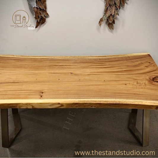 Custom Live Edge Sheesham Dining Table – | Handcrafted Rustic Dine Table for Home, Café & Modern Interiors