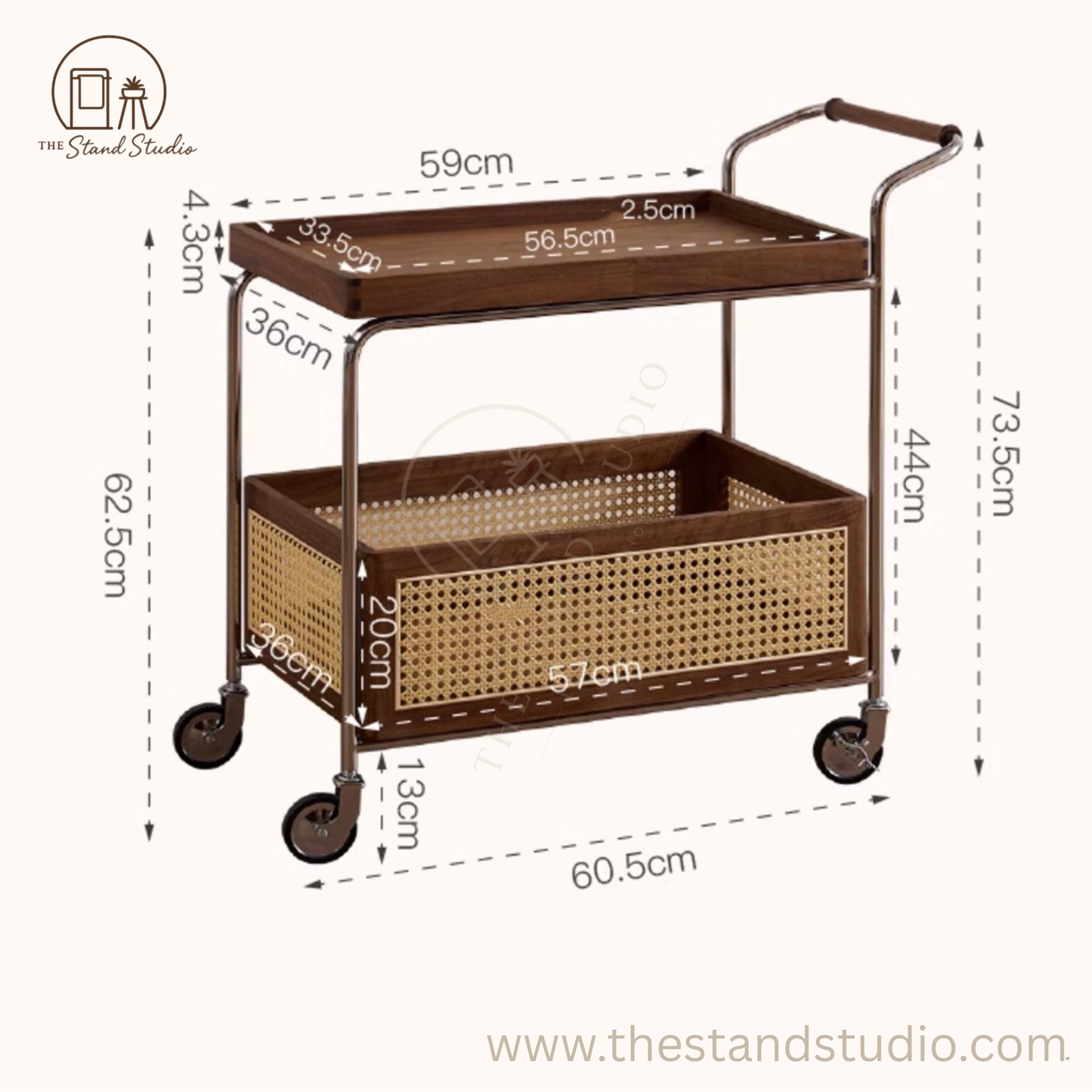 2 Tier Trolley Organizer Storage