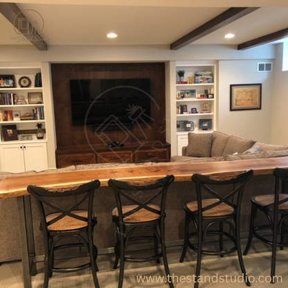 Live Edge Sofa Table – Handcrafted Solid Sheesham Wood Home Bar Table | Rustic Console Table, Minimalist Entryway Furniture, Natural Edge Design