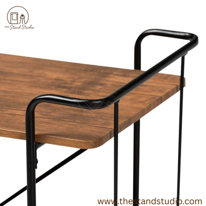 Modern Industrial Serving Cart with Wheels for Kitchen & Bar