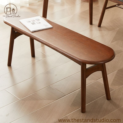 Asian Style Solid Color Wood Entryway Bench