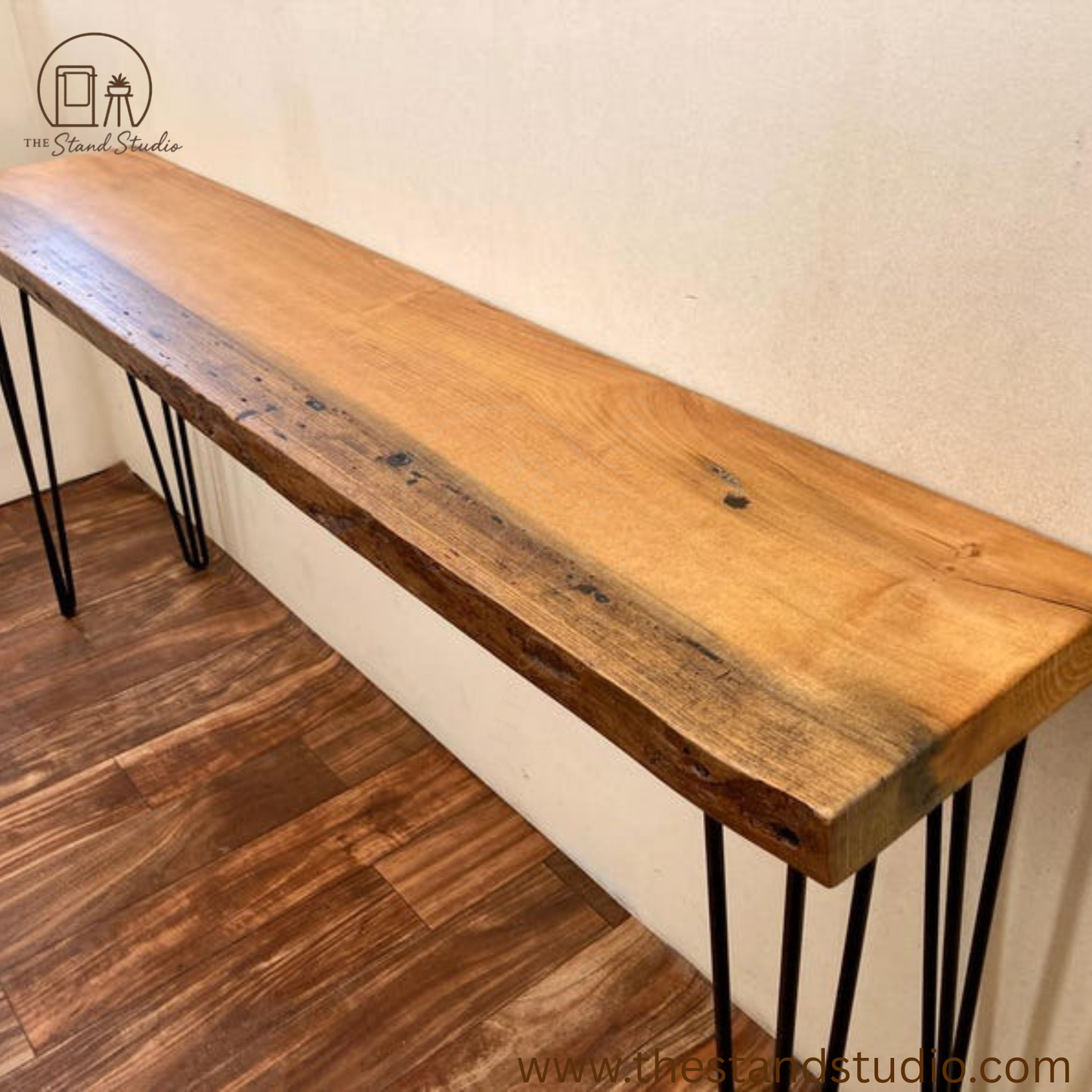 Live Edge Sofa Table – Handmade Natural Wood Console & Rustic Entryway Table