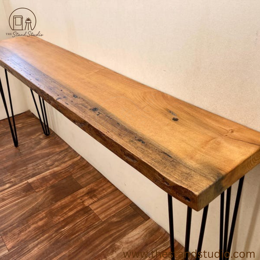 Live Edge Sofa Table – Handmade Natural Wood Console & Rustic Entryway Table