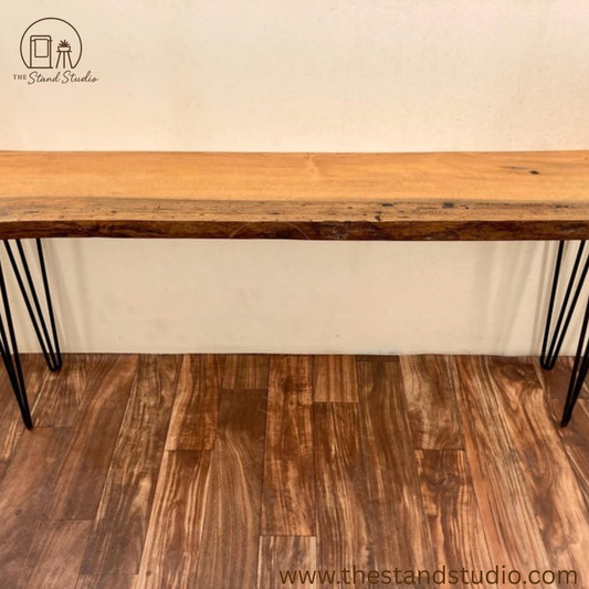 Live Edge Sofa Table – Handmade Natural Wood Console & Rustic Entryway Table