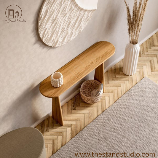 Modern Oak Console Table – Solid Wood Style Furniture