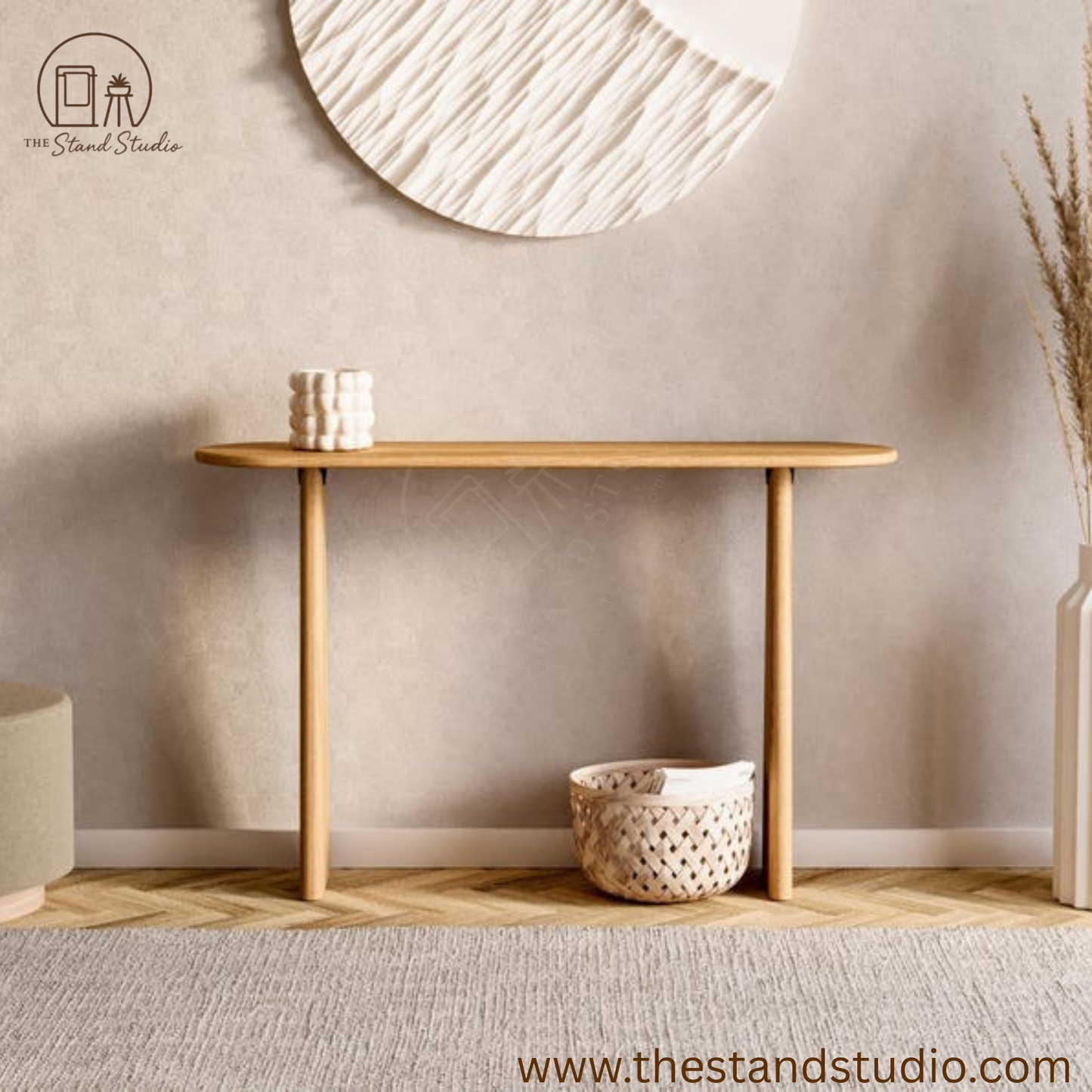 Modern Oak Console Table – Solid Wood Style Furniture