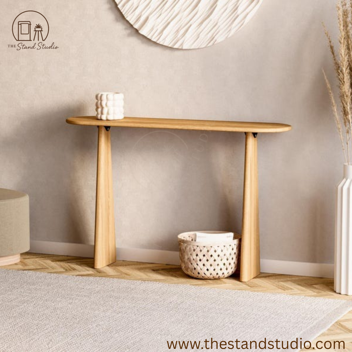 Modern Oak Console Table – Solid Wood Style Furniture