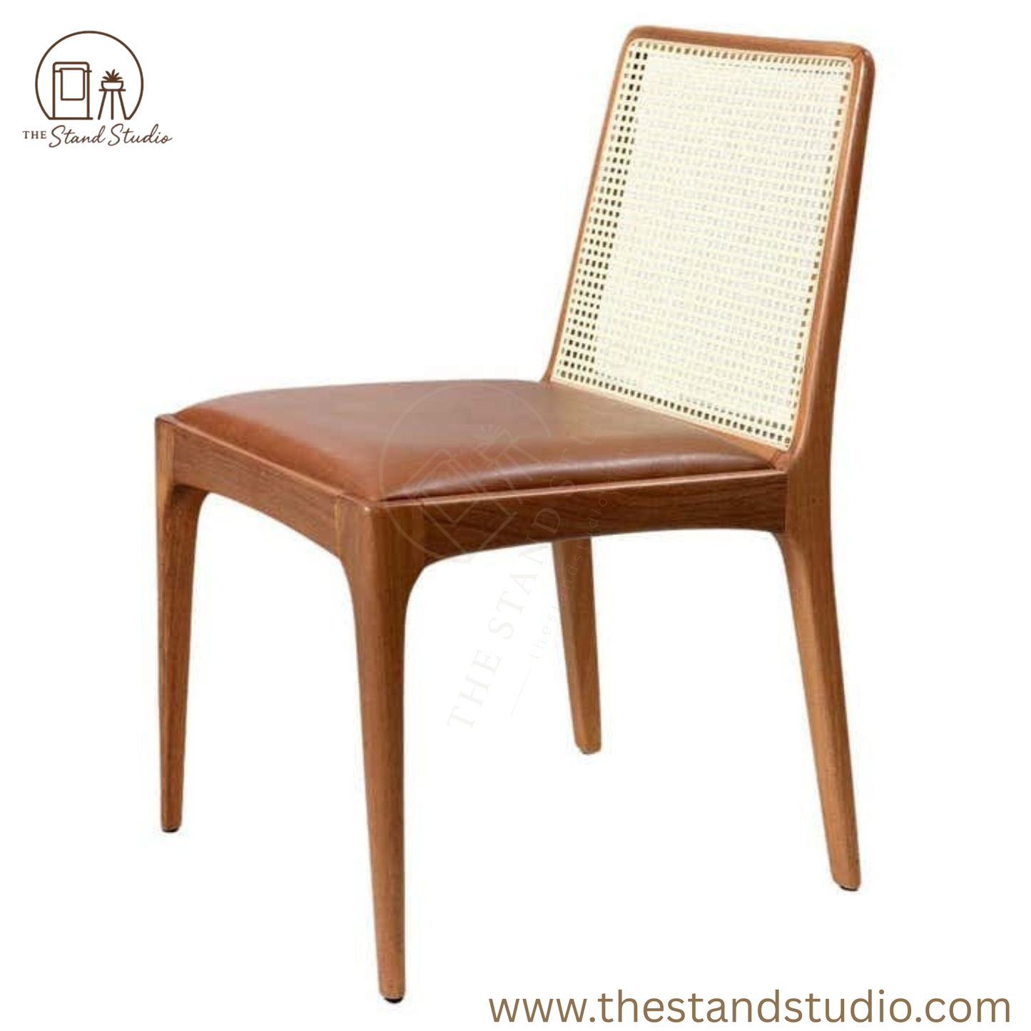 Julia” Minimalist Chair – Handcrafted Solid Wood Dining & Accent Chair – Modern Rattan Seating