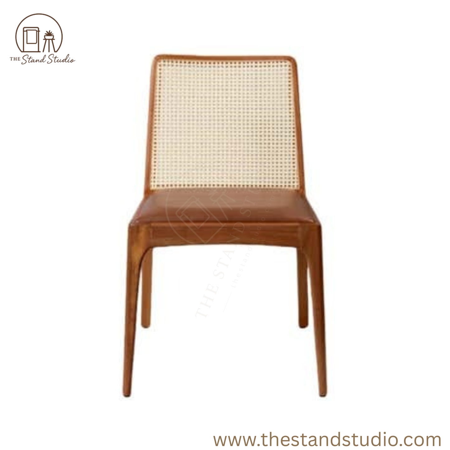 Julia” Minimalist Chair – Handcrafted Solid Wood Dining & Accent Chair – Modern Rattan Seating