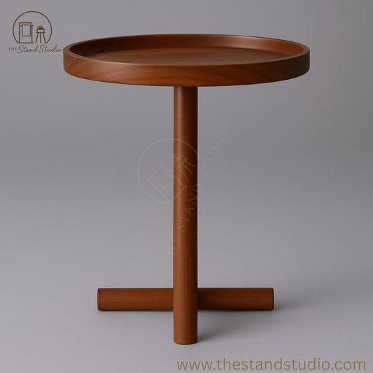 Narrow Wooden Side Table | Handmade Solid Wood End Table | Slim Mid-Century Modern Nightstand