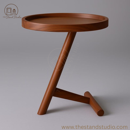 Narrow Wooden Side Table | Handmade Solid Wood End Table | Slim Mid-Century Modern Nightstand