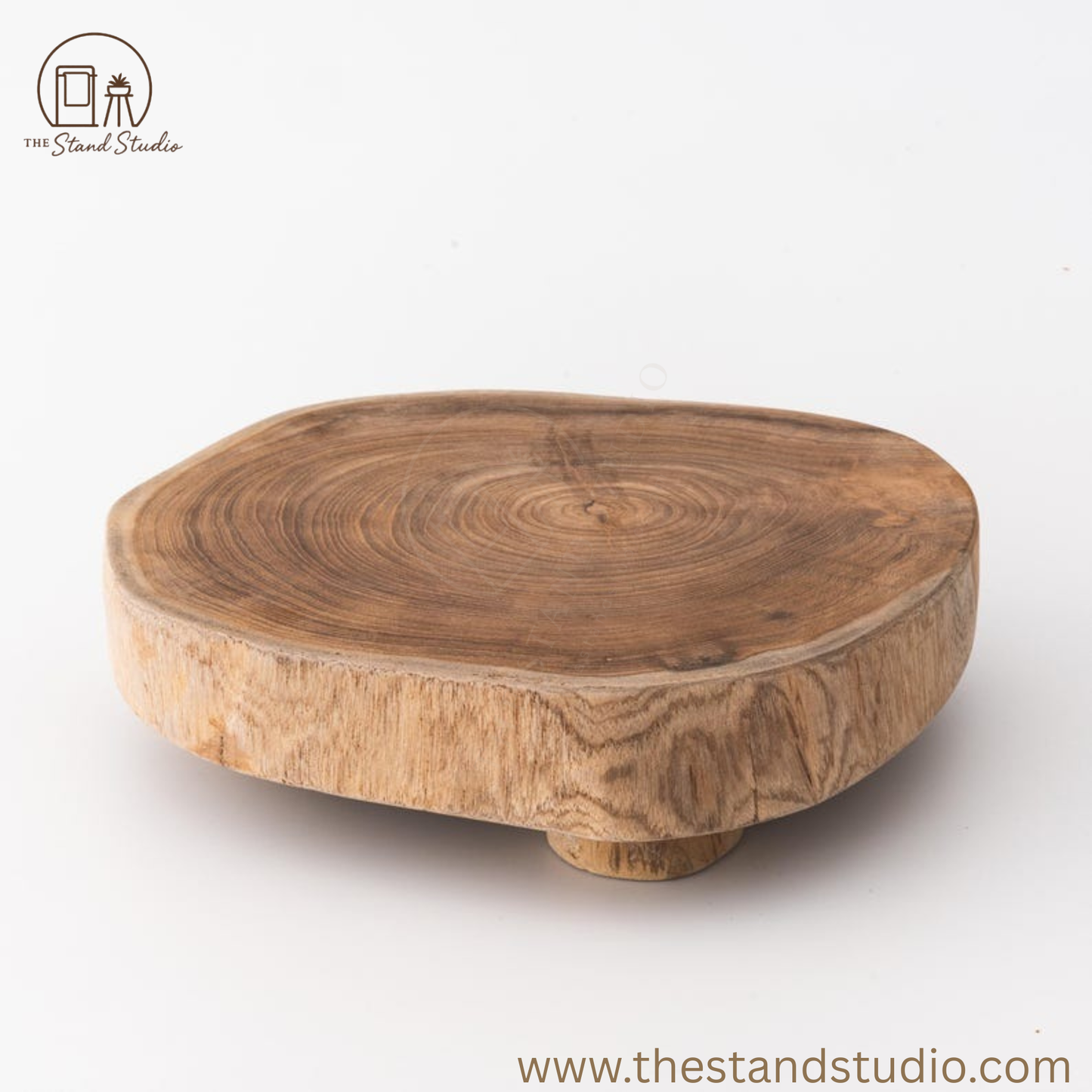 Handmade Live Edge Natural sheesham Wood Riser, Home Decor Display Stand, Handcrafted Primitive Decorative Wood Pedestal
