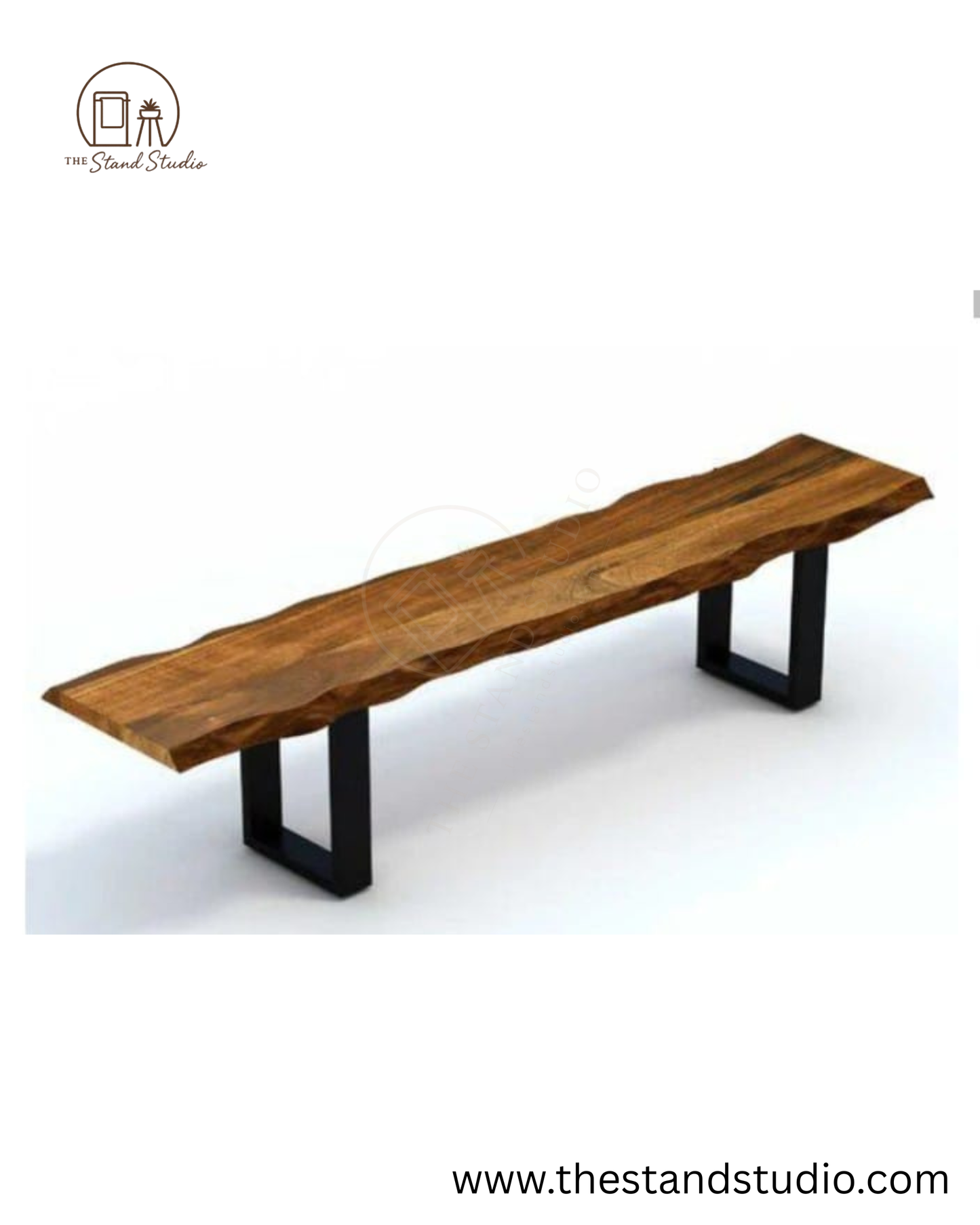 Live Edge Wooden Bench – Rustic Solid Wood Seating