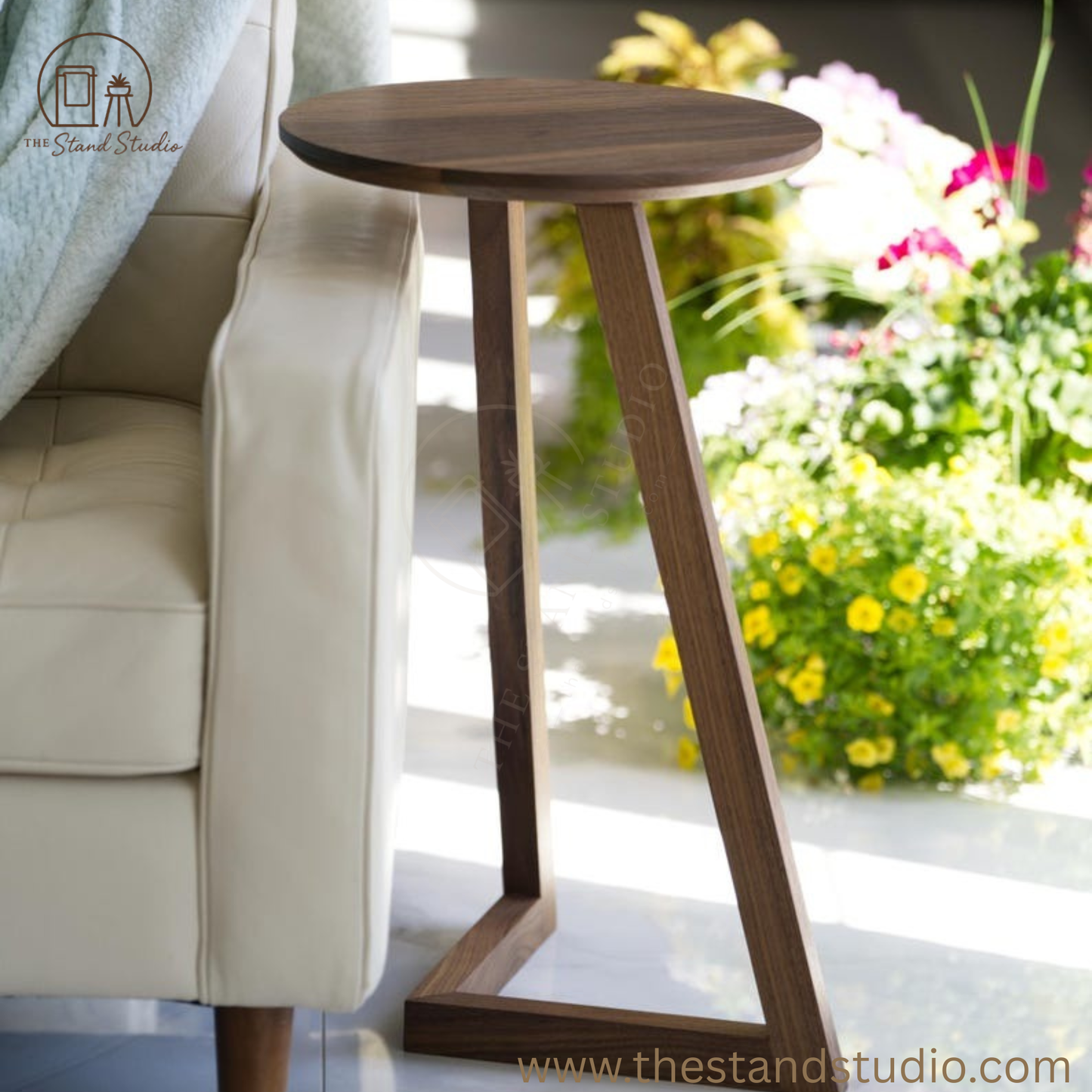 Solid Black Sheesham End Table