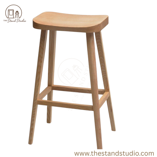 Minimalist Wooden Bar Stool for Kitchen & Bar