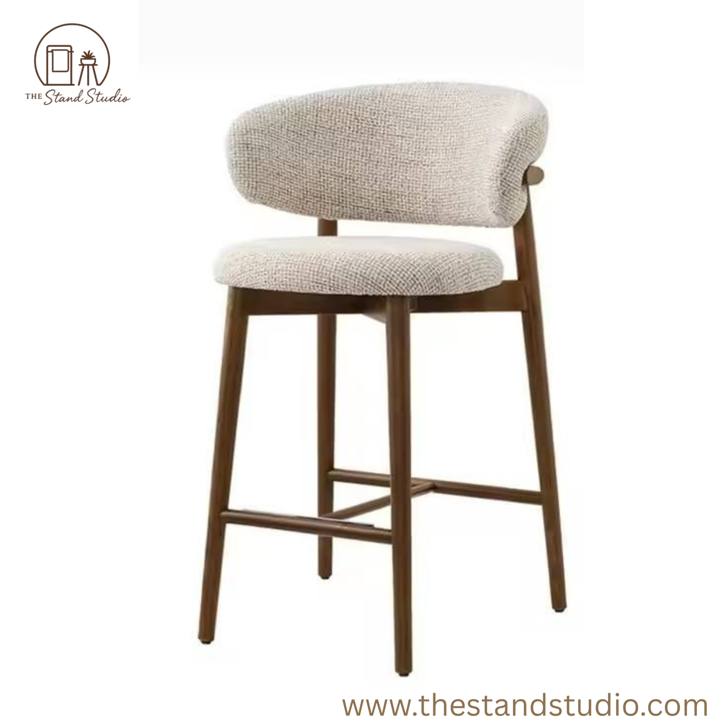 Modern Bar Stools Chair with Curved Backrest for Kitchen