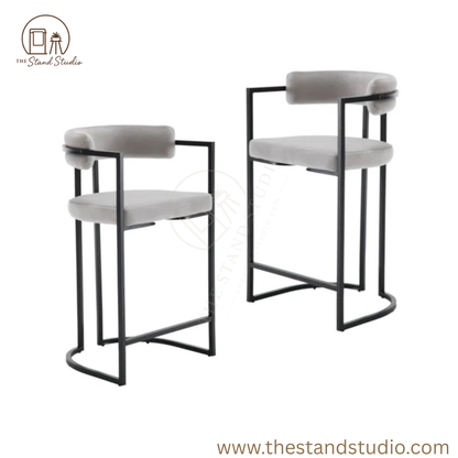 Industrial Style Metallic Frame Bar Chair