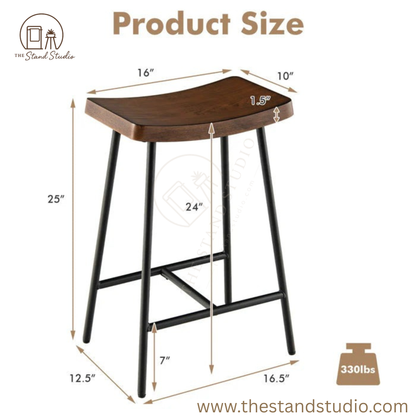 Curzy Wooden Bar Stool Chair, Rustic Bar Stools