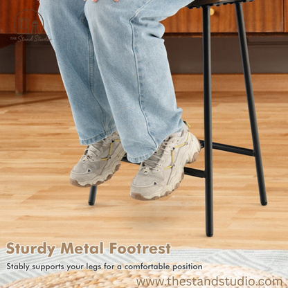 Curzy Wooden Bar Stool Chair, Rustic Bar Stools